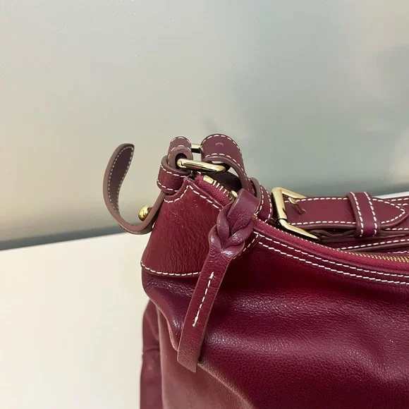 Dooney & Bourke Burgundy Leather Hobo Bag - Picture 9 of 14